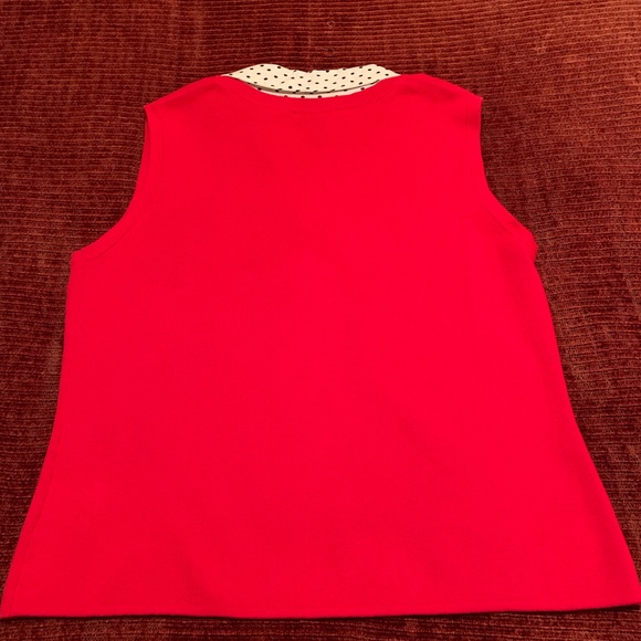 Red Sweater Vest with White Shirt Collar - Picture 11 of 11